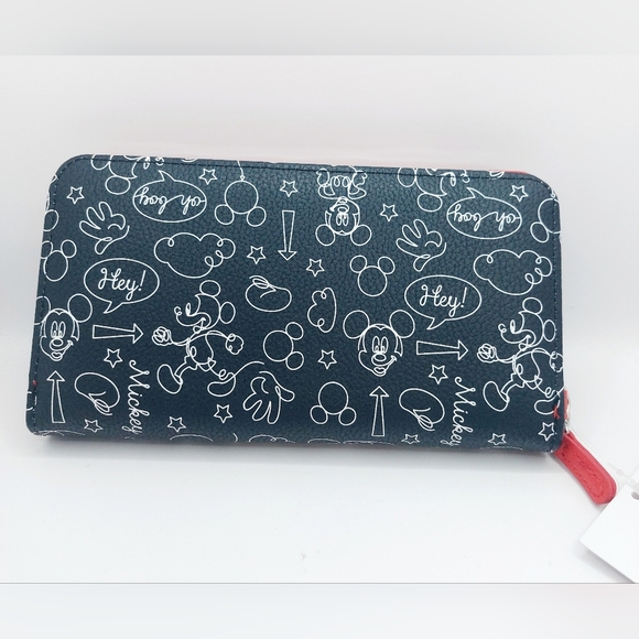 Disney MICKEY MOUSE Limited Edition Black/White Zip Wallet Red iWristlet - Picture 2 of 6